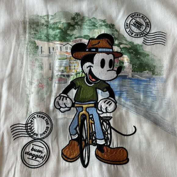 NWT Disney x Tommy Bahama Mickey Take The Scenic Route Silk Camp Shirt Men’s L